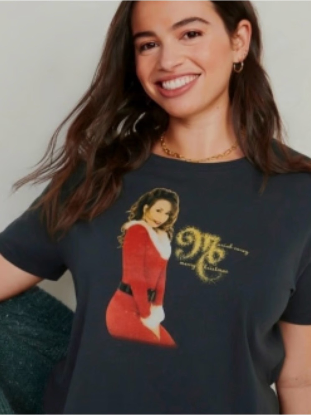 Old Navy Mariah Carey Christmas Cropped Tee